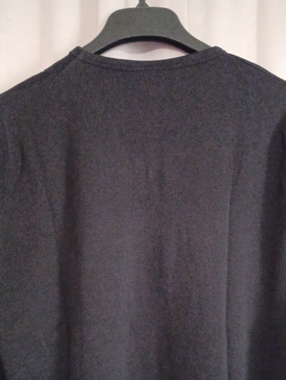 Las Olas Black V-Neck 3/4 Sleeve Combed Cotton Top Silver Teal Purple Rhinestone - Picture 10 of 14